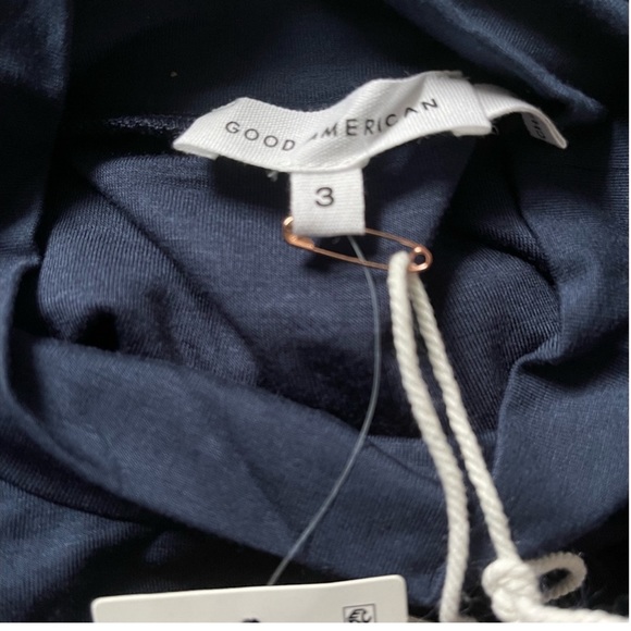 NWT Good American Stretch Jersey Turtleneck Body-Bodysuit in Navy001 Large - Picture 7 of 12